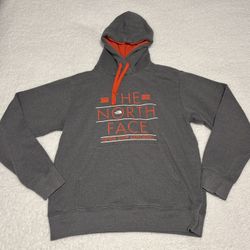 The North Face Men Gray Graphic Fleece Hoodie 