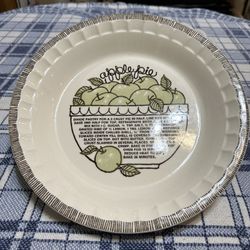 Vintage Royal China By Jeannette Recipe Series Pie Plate
