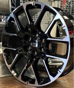22” Chevy Suburban Silverado Yukon Escalade Tahoe Black Machine Rims