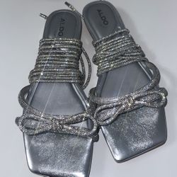 Bow laced sparkly aldo sandals 