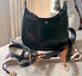 Tory Burch Green Patent Leather Crossbody Bag