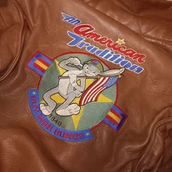 USED Vtg ACME Bugs Bunny Warner Brothers Leather Motorcycle Biker Jacket Sz Large