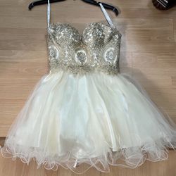 15s/quinceanera mini dress (beige/cream color)