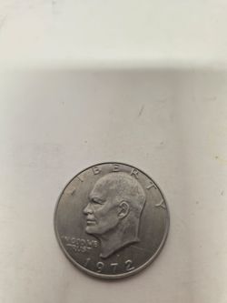 1972 United States Eisenhower dollar, a circulating coin with a portrait of President Dwight D. Eisenhower Not silver