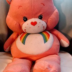 2002 Care Bears Large 30” Bedtime Bear Plush Jumbo Pink Pillow