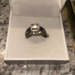 Blue Sapphire Silver Diamond Rind