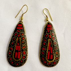 Handmade Brass Teardrop Earrings 