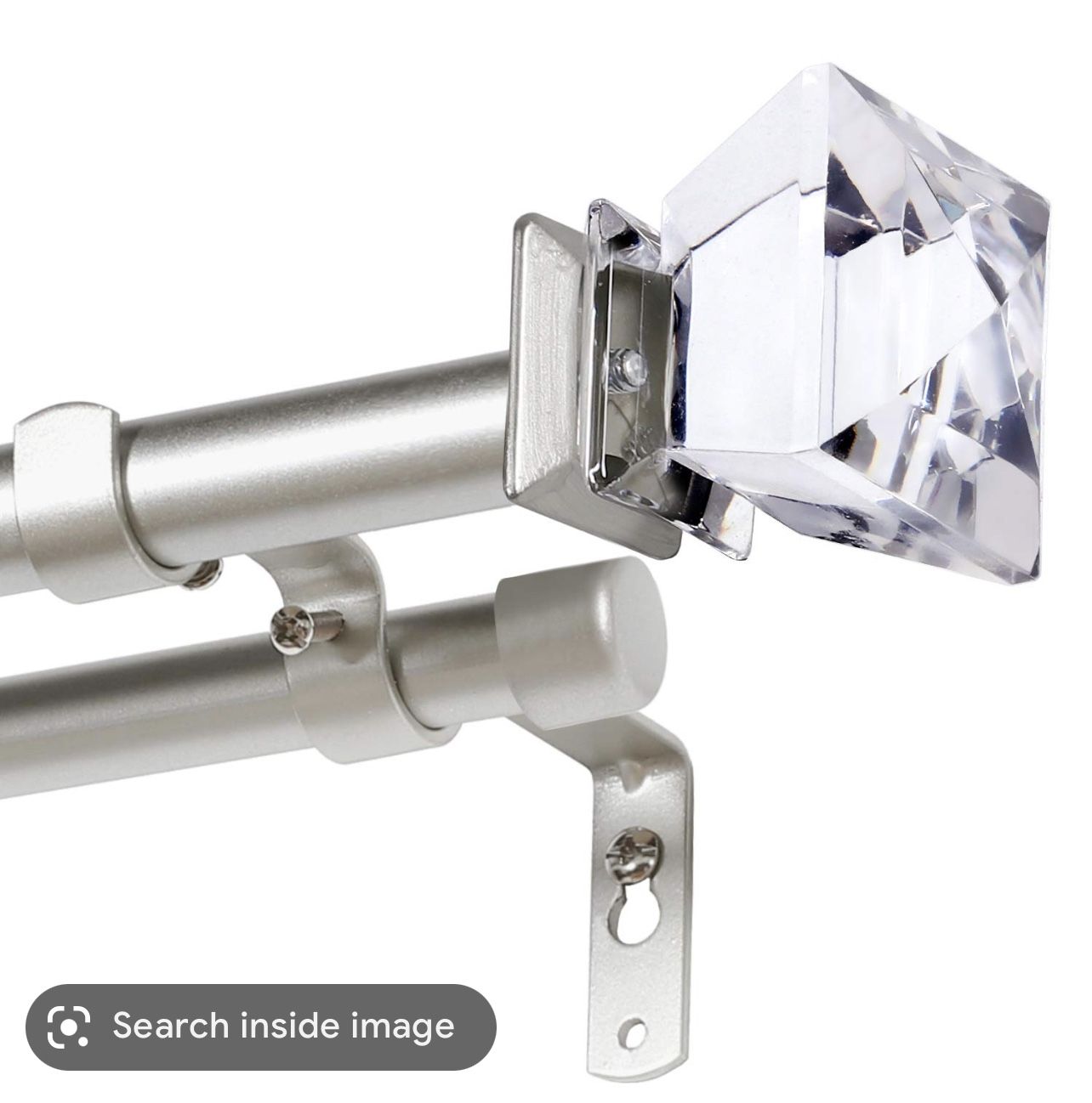 H.VERSAILTEX Double Curtain Rod Set for Windows Decorative Drapery Rods Adjustable Length from 66 to 120 Inch, 3/4 Inch Diameter, Goldish Nickel, Acry