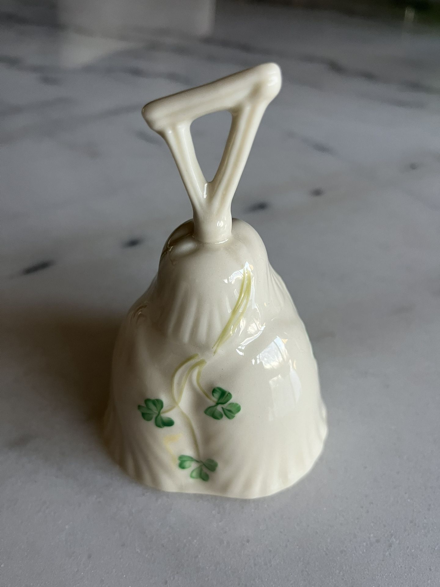Belleek China Harp and Shamrock Bell