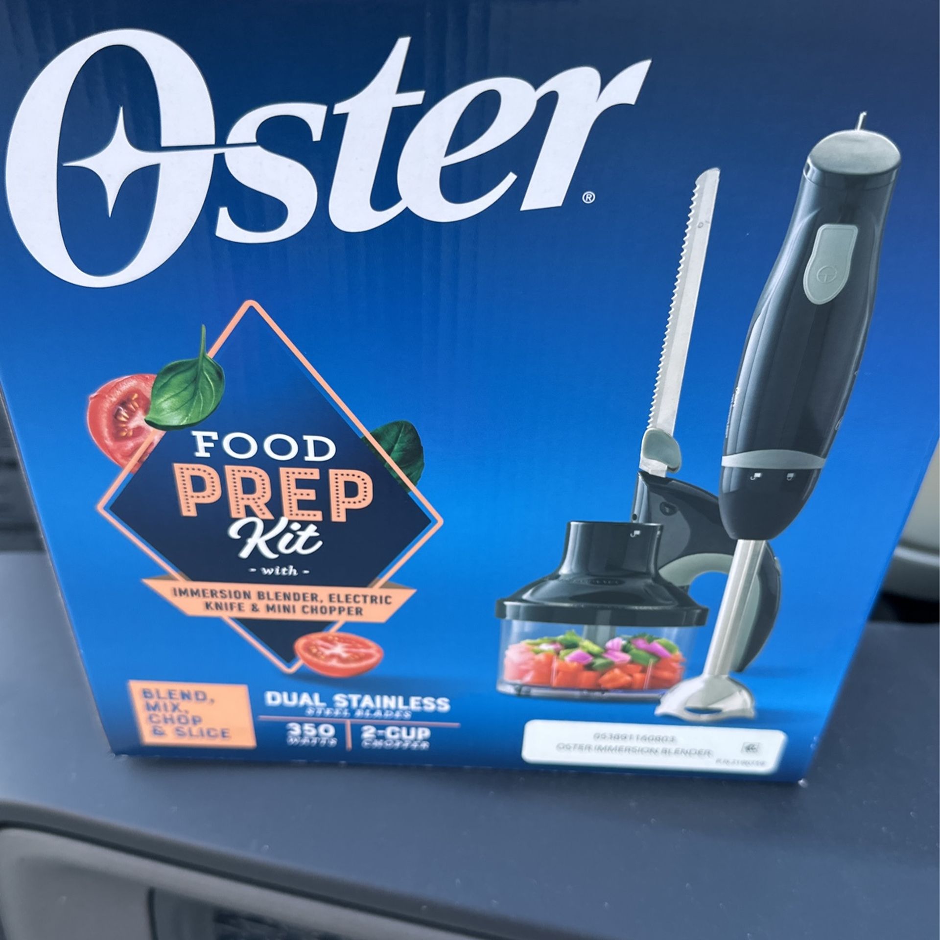 Oster Food Prep Kit with Immersion Blender, Electric Knife, and 2-Cup Mini Food  Chopper