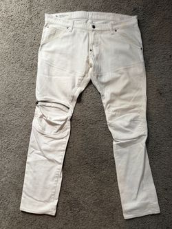 G-Star Raw 5620 3D Zip Knee Jeans White