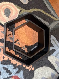 Hexagon floating shelves