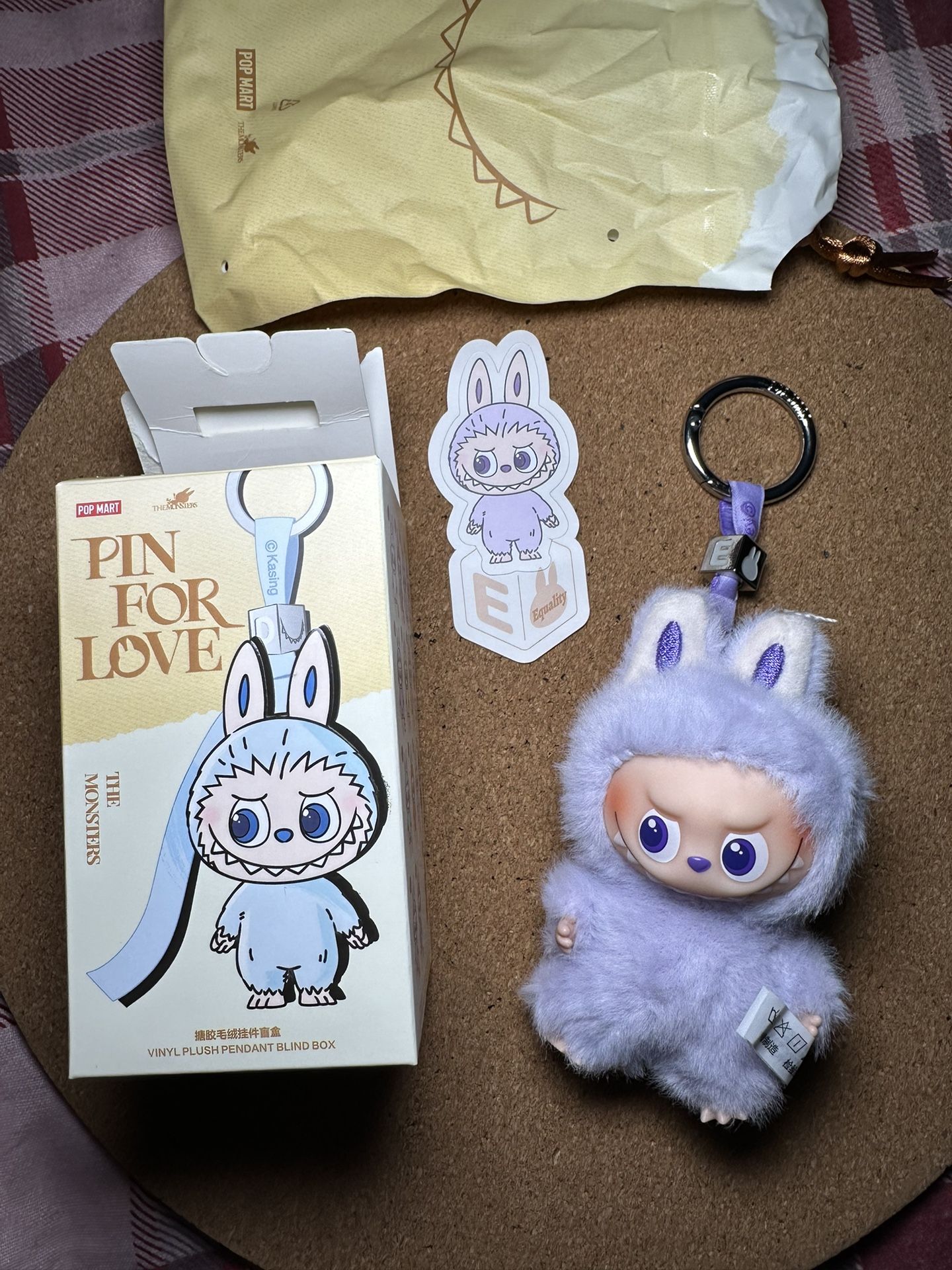 POP MART Labubu The Monsters Pin For Love Series Mini Plush Pendant - Equality
