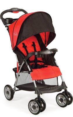 Brand new in a box! Kolcraft Cloud Plus 13lb Easy Fold Compact Stroller, Large Storage Basket, Multi-Position Recline, Convenient One-hand Fold, Fire 