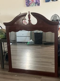 Vintage Solid Mahogany Frame Wall Mirror  4 feet 5 inches x 3 feet 10 inches 160$ originally 550$