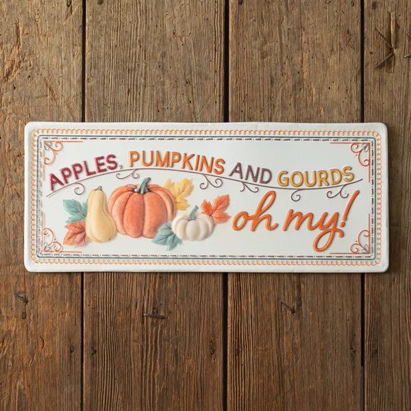 CTW Home Collection- Apples, pumpkins and ghourds decor sign