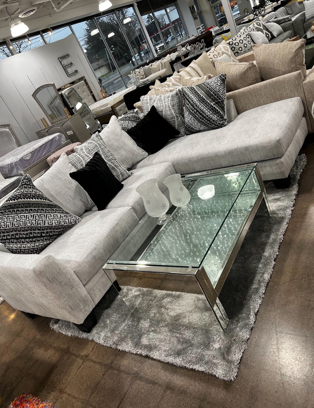 L Shape Sofa , Loveseat With Chaise