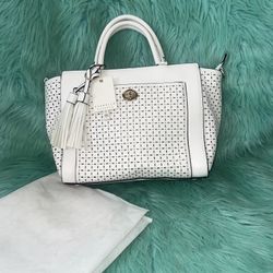 New Isabelle White with Hold Accents, tassels, and dust bag