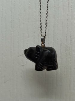 Tigers Eye Bear Pendant Necklace