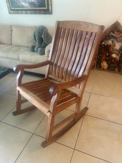 Wooden Oversized Porch Rocking Chair – Natural Finish