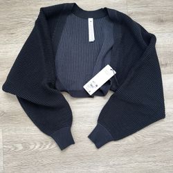 ALO Yoga Denim Knit Shawl- Black