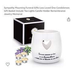 Brand new Sympathy Mourning Funeral Gifts Loss Loved One Condolences Gift Basket Include Tea Lights Candle Holder Remembrance Jewelry Memorial  Packag