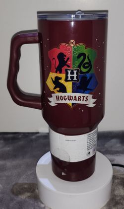 Silver Buffalo Harry Potter Hogwarts House Crest 40-Ounce Stainless Steel Tumbler with Handle