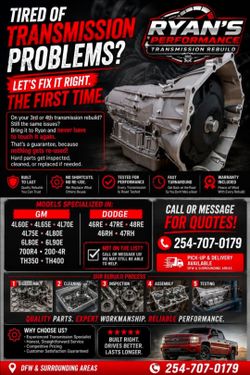 High Performance Transmission rebuilds