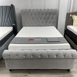 CHARMING BED FRAME, QUEEN, LIGHT GREY COLOR || SKU#CMLT668