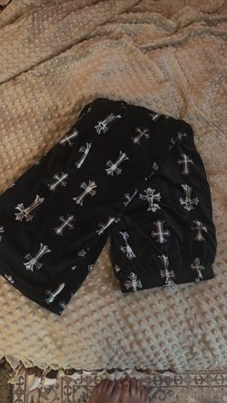 Black Cross Print sleep pants