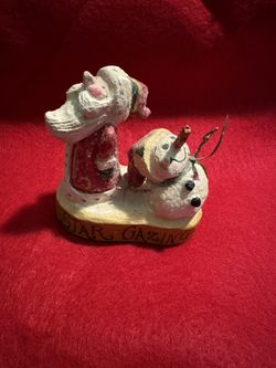 Star Gazing Santa & Snowman Decoration