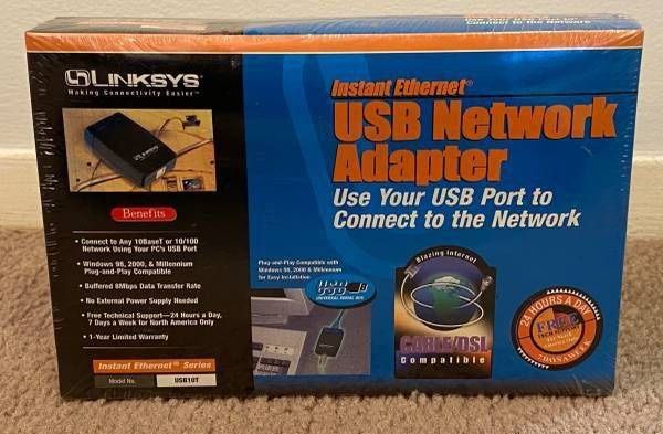New Sealed Box Instant Ethernet USB Network Computer Adapter Model: USB10T