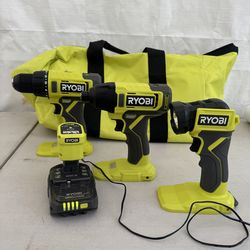 Ryobi drill kit with battery and charger