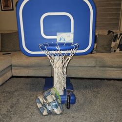 Pool Basketball Hoop With 4 Balls And Pump