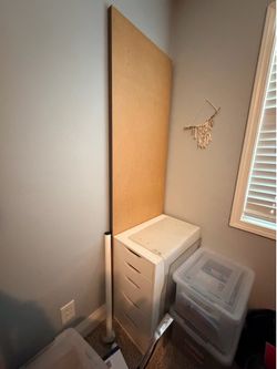 IKEA Alex drawer and grey desk top with 1 leg