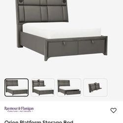 Platform Storage Bed with Speakers