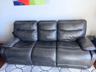 Top grain power reclining sofa