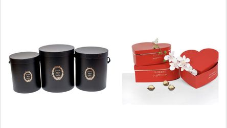 boxes for floral arrangements and paper for bouquets