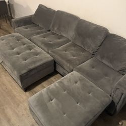 Sectional With Storage And Ottoman 