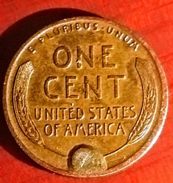 1909 0ne of Kind Mint Error Blob Wheat Penny