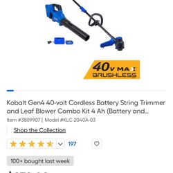 Kobalt String Trimmer And Leaf Blower Combo Kit