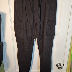 Goodfellow & Co Mens Target Cargo Joggers Black Sz Medium Pockets Drawstring