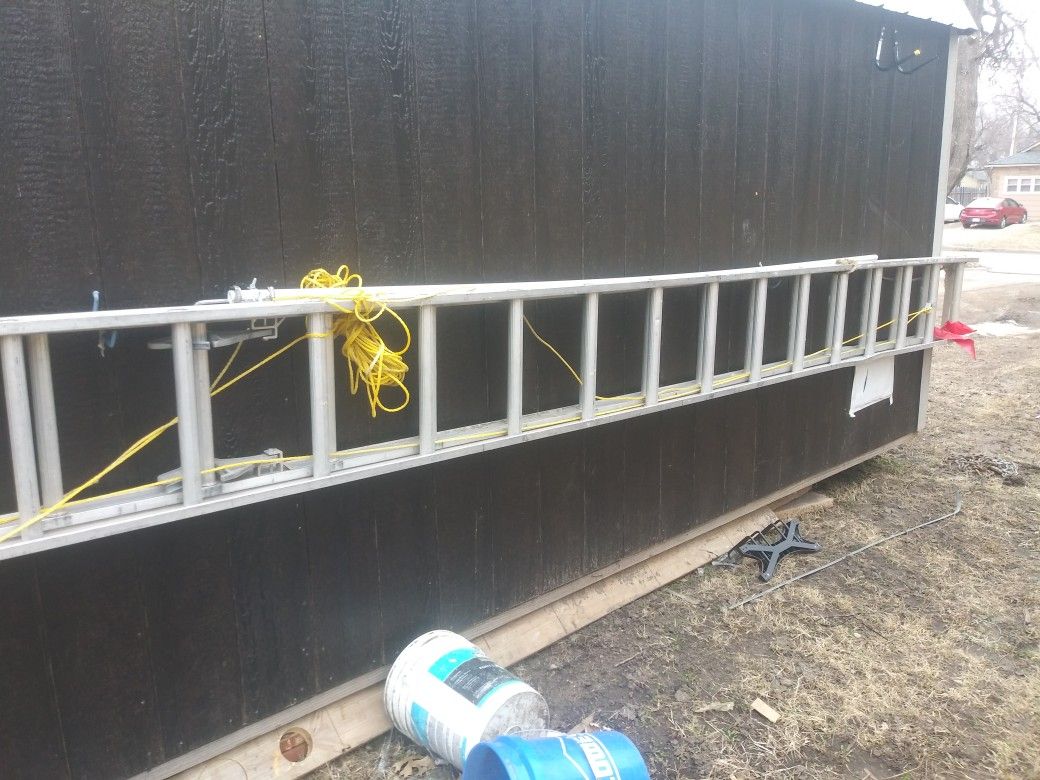 extension ladder and scaffold