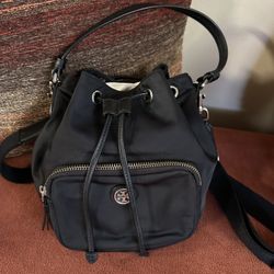 Tory Burch Nylon Crossbody Bucket Bag