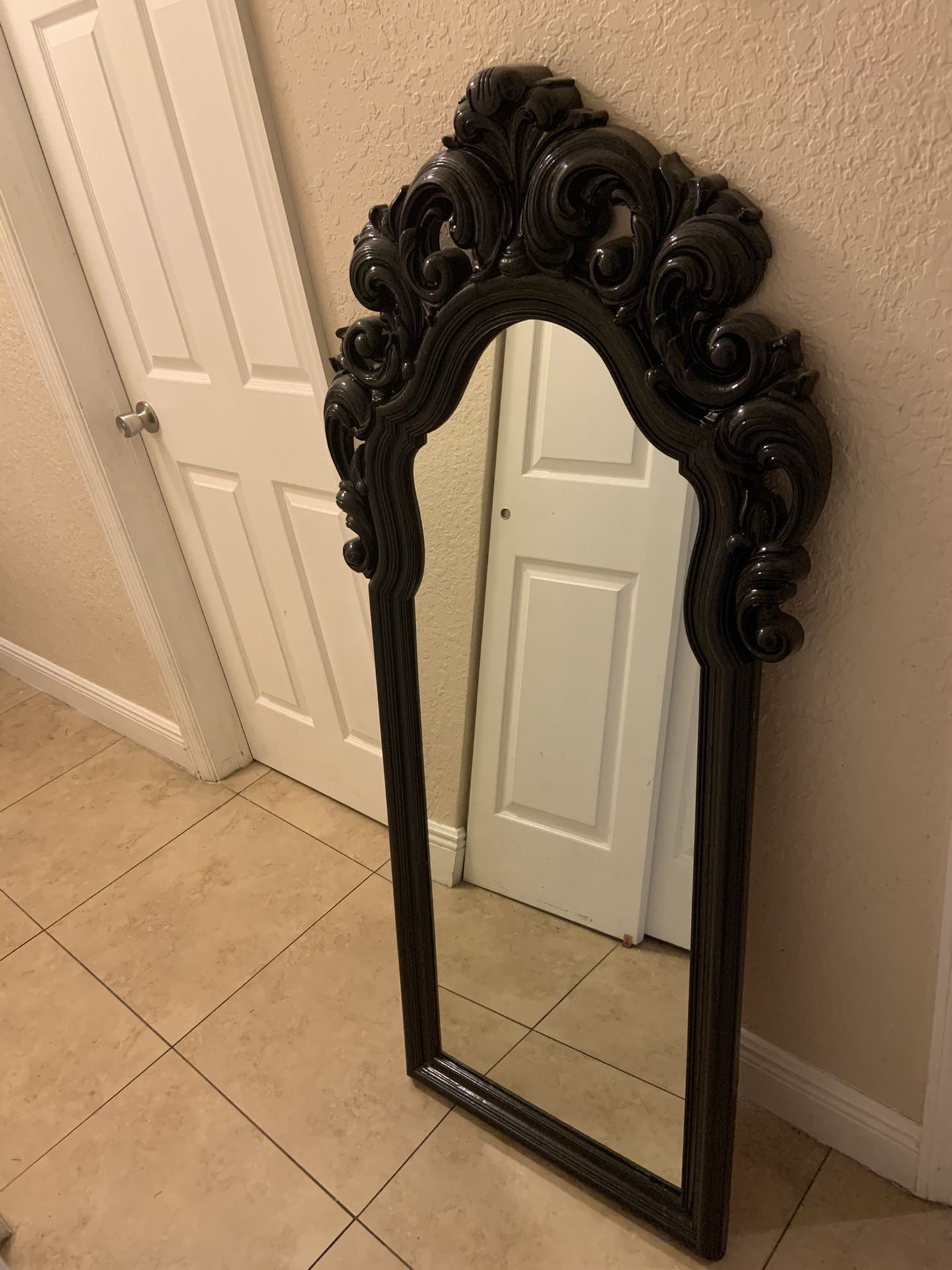 Black vintage long mirror