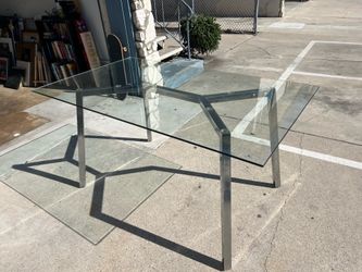 Glass Top Dining Table with Chrome Frame