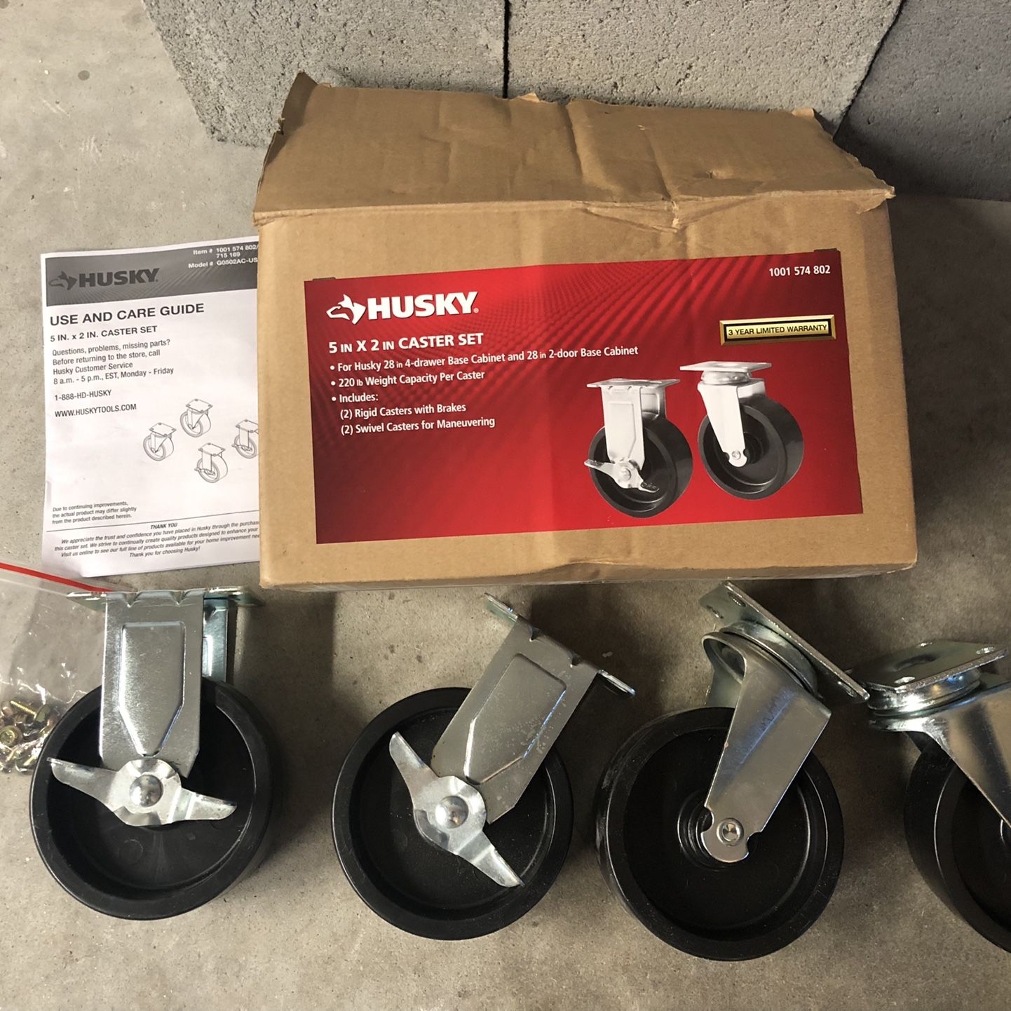 Husky 5 inch Casters
