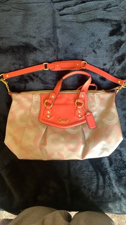 Coach Signature Satchel Handbag Coral