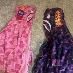 Purple & Pink Bape Zip-Ups
