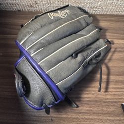 Rawlings Storm Black & Purple All Leather Baseball LFT  12" Glove ST12DSPUR